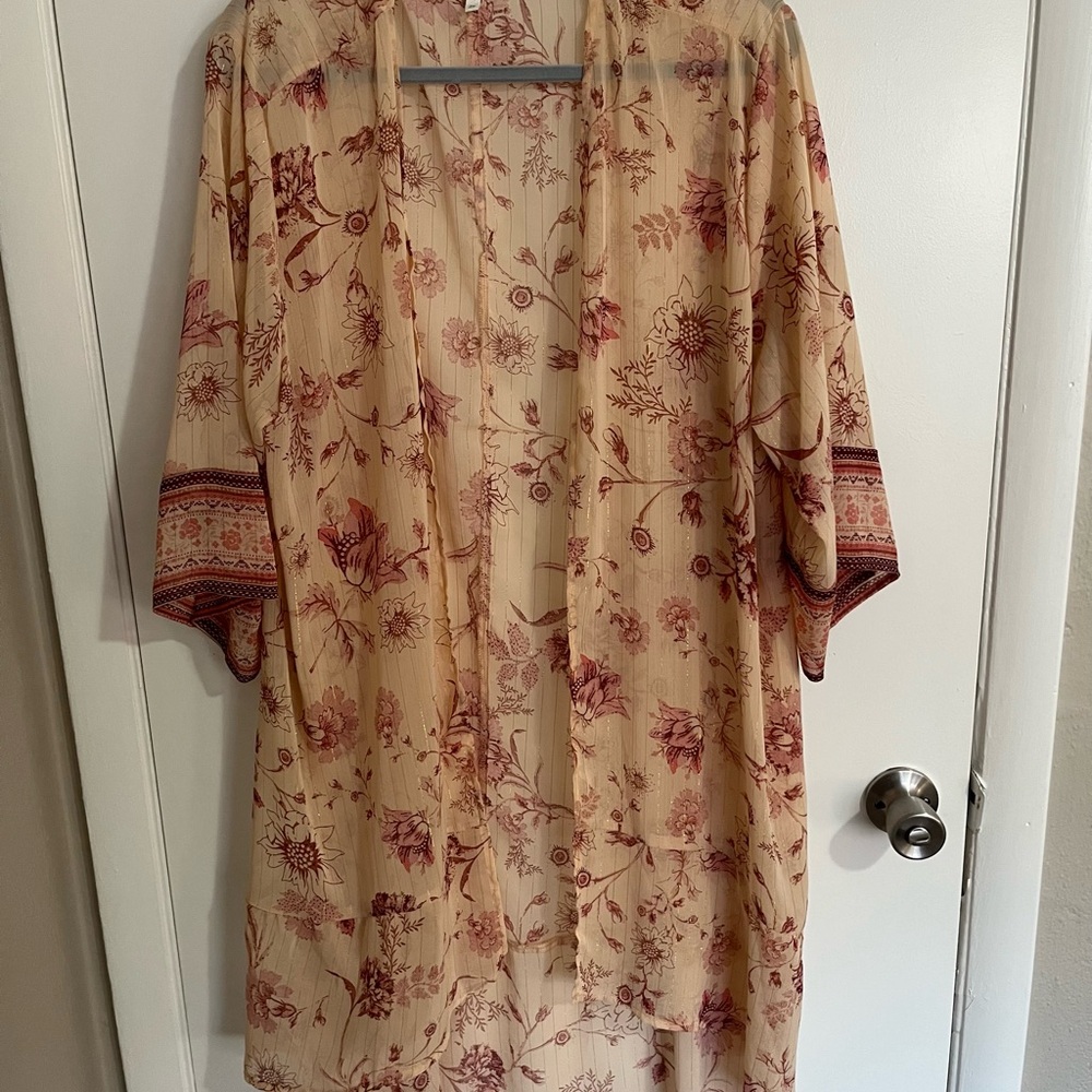 Maurice’s Floral Kimono Cardigan Duster 2x